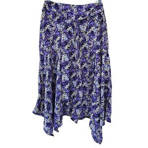 Womens Asymmetrical Floral Midi Skirt fairycore cottagecore flower power